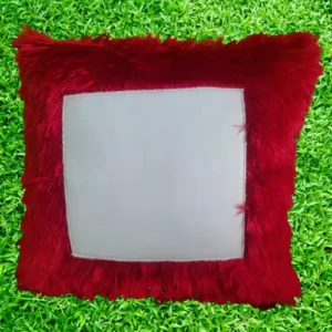 Red Square Customized Photo Pillow with Name & Logo Print – Personalized Cushion