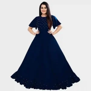 Stylish Blue Rayon Ethnic Gown For Women