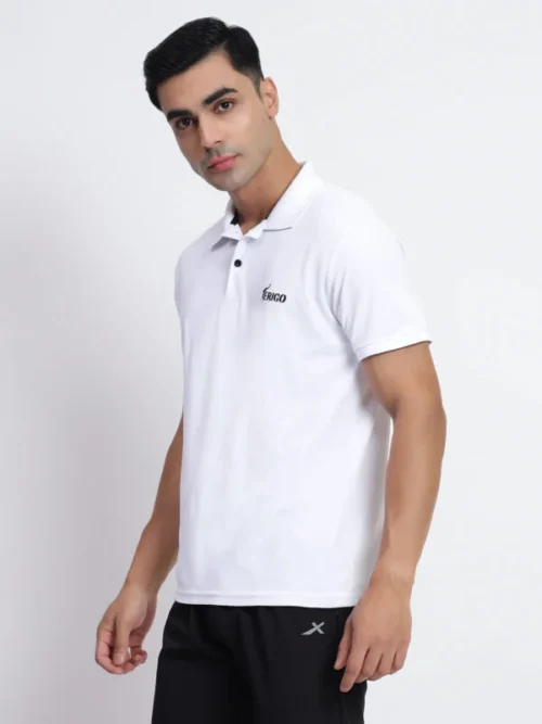 ERIGO Men's White Cotton Blend Polo T-Shirt – Casual Sportswear Tee for Everyday Comfort - Image 4
