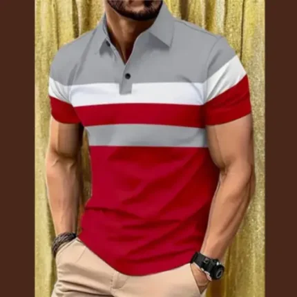 Men’s Color Blocked Half-Sleeve T-Shirt