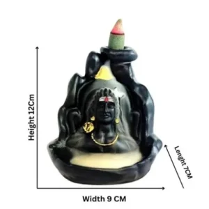 Lord Adiyogi Incense Holder, Shiva Smoke Fountain, Mahadev Idol for Home Decor, Backflow Cone Burner, Shiv Shankara Statue, Resin Showpiece for Meditation, Scented Cone Burner Shiva Idol